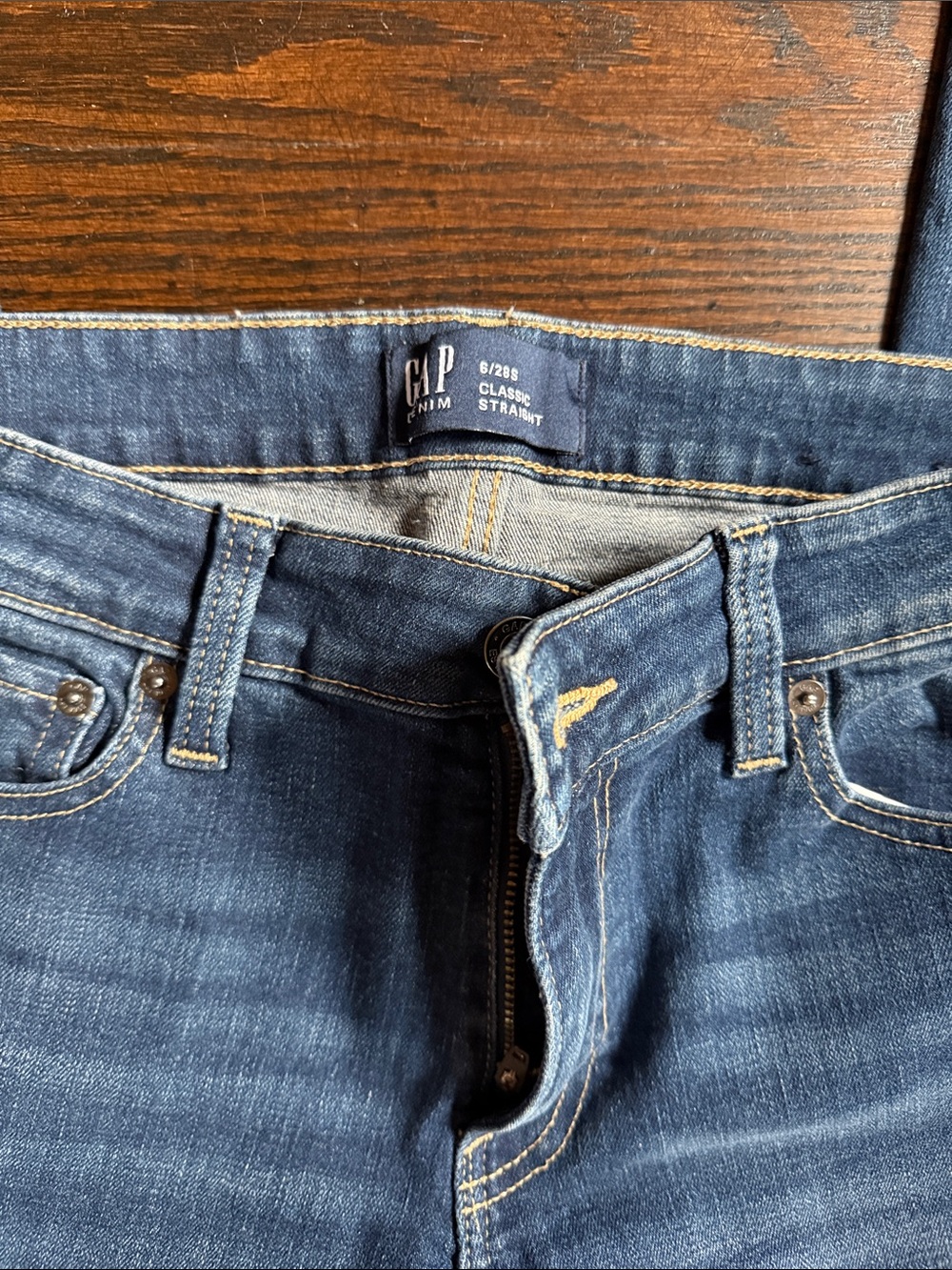 GAP Men's Straight Jeans in Deep Blue Denim